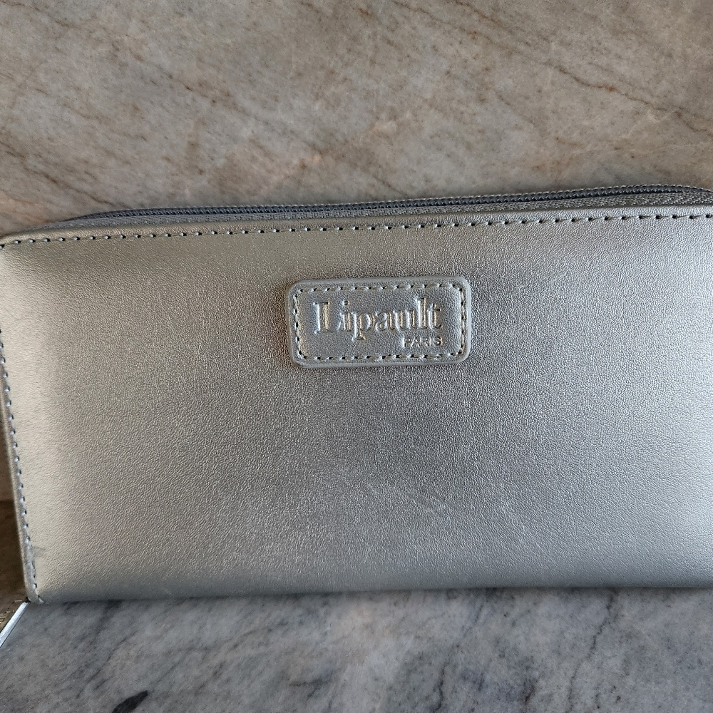 LIPAULT Paris Silver New Bowling Bag Tote + Wallet - Picture 6 of 11